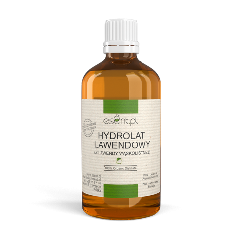 Hydrolat z lawendy wąskolistnej w brązowej butelce 100 ml.