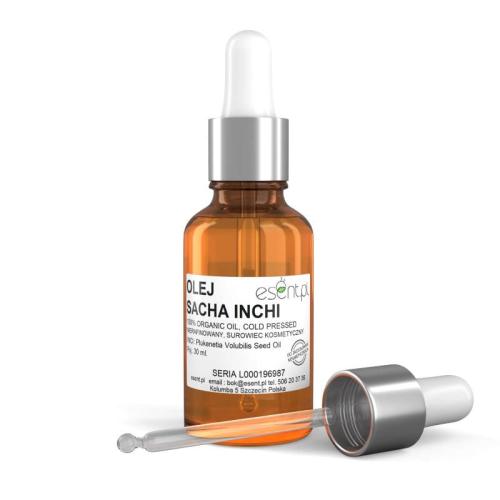 Olej sacha inchi, tłoczony na zimno, 30 ml, butelka z pipetą
