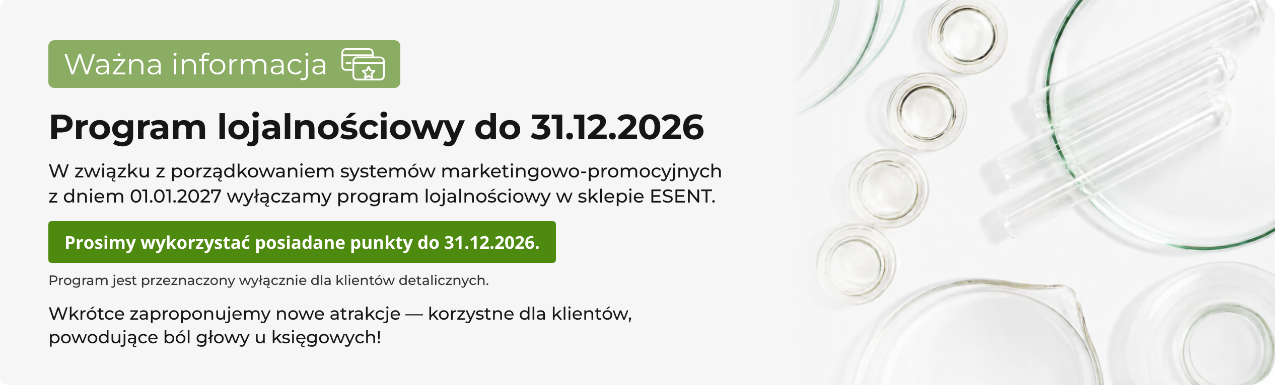 Program lojalnościowy ESENT działa do 31.12.2026 – wykorzystaj punkty